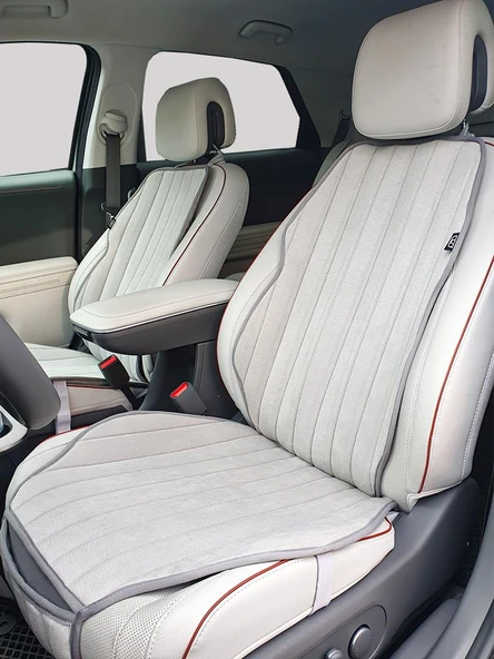 Bod Vodina Serisi Tay Tüyü Cepli Oto Koltuk Minder Seti Koltuk Koruma Kılıfı Ön Arka Set Gri - 7