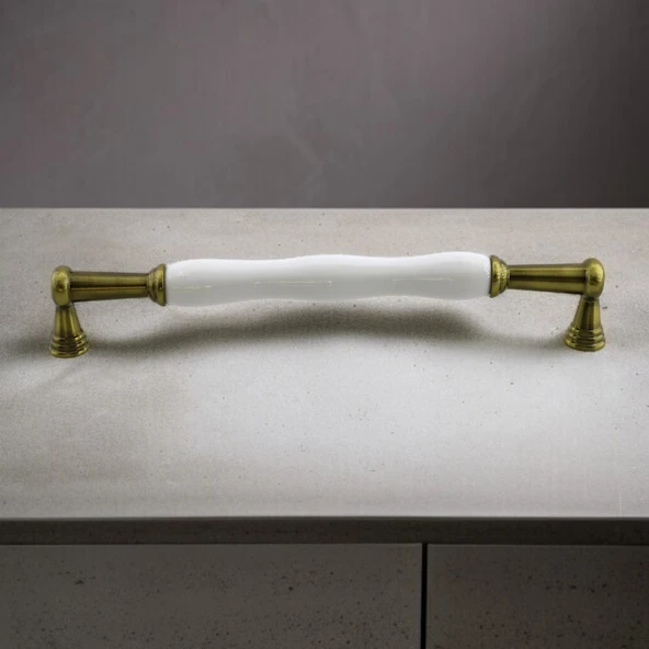 Anav Porselen Antik Sarı Kulp 192 mm Mobilya Çekmece Mutfak Dolabı Dolap Kapak Kulplar Kulb Kulpu - Resim 8