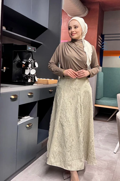 ETK005 YANDAN FERMUARLI KRAŞLI KLOŞ ETEK - 5
