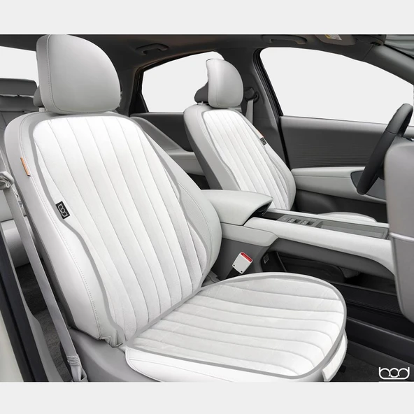 Bod Vodina Serisi Tay Tüyü Cepli Oto Koltuk Minder Seti Koltuk Koruma Kılıfı Ön Arka Set Gri - 2