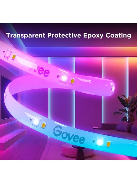 Govee RGBICW WiFi+BT Koruyucu Kaplamalı Matter Destekli LED Şerit (10M) Uygulama Üzerinden Kontrol - 3