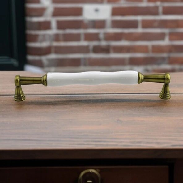 Anav Porselen Antik Sarı Kulp 192 mm Mobilya Çekmece Mutfak Dolabı Dolap Kapak Kulplar Kulb Kulpu - Resim 7