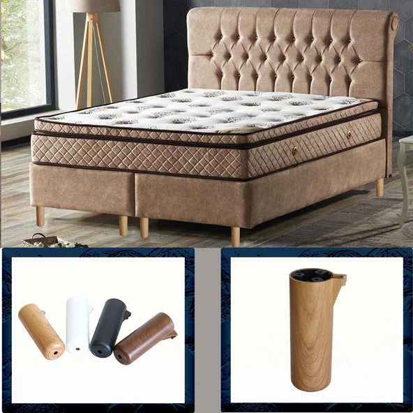 Kapsül Bohem Açık Ceviz 18 cm Mobilya Kanepe Koltuk Baza Yükseltici Yükseltme Ayağı Ayakları 8 Adet - Resim 7