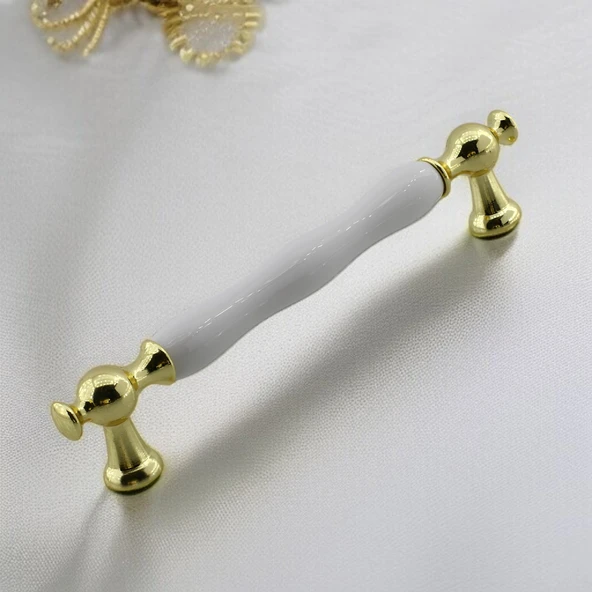 Aruh Porselen Gold Altın Kulp 160 mm Mobilya Çekmece Mutfak Dolabı Dolap Kapak Kulplar Kulb Kulpu - 4