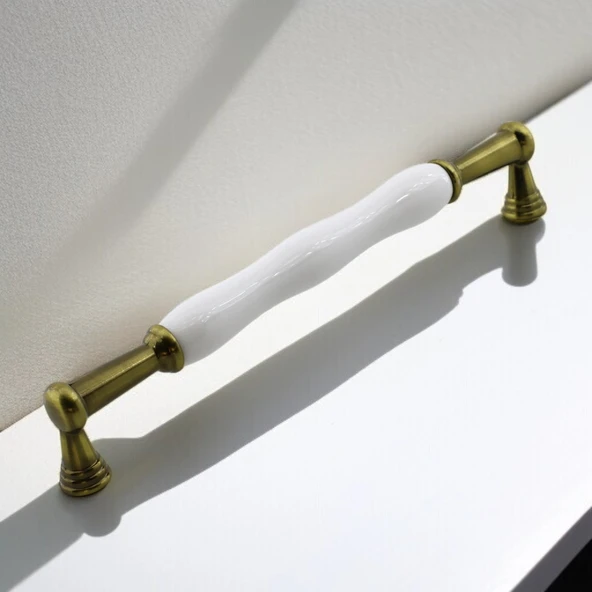 Anav Porselen Antik Sarı Kulp 192 mm Mobilya Çekmece Mutfak Dolabı Dolap Kapak Kulplar Kulb Kulpu - Resim 5