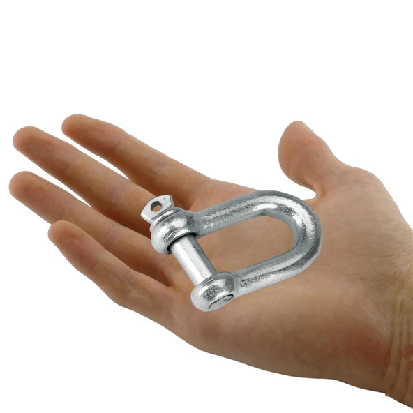 Zincir Kilidi U Tipi Kilitli Karabina 12 mm Kilit Salıncak Askısı Ek Bağlantı Parça Aparat 2 ADET - 3