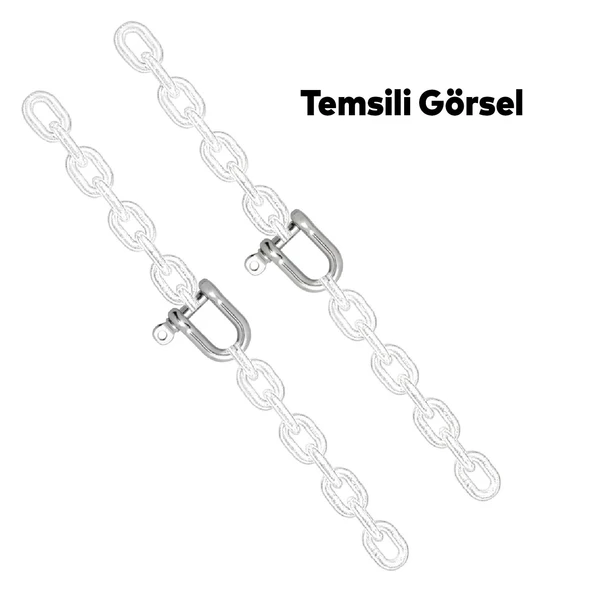 Zincir Kilidi U Tipi Kilitli Karabina 10 mm Kilit Salıncak Askısı Ek Bağlantı Parça Aparat 2 ADET - 5