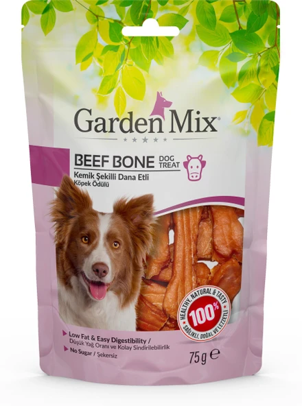 Garden Mix Kemik Şekilli Dana Etli Köpek Ödülü 75 75 Gr ürün görseli