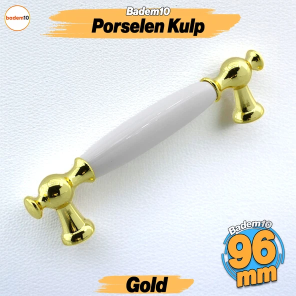 Arnas Porselen Gold Altın Kulp 96 mm Mobilya Çekmece Mutfak Dolabı Dolap Kapak Kulplar Kulb Kulpu
