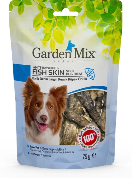 Garden Mix Balık Derisi Sargılı Kemik Köpek Ödülü 75 Gr ürün görseli