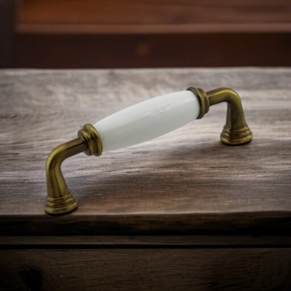 Kapıdağı Porselen Antik Sarı Kulp 96 mm Mobilya Çekmece Mutfak Dolabı Dolap Kapak Kulplar Kulb Kulpu - 6