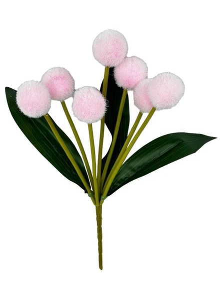 Nettenevime Yapay Çiçek Pembe Pompon Çiçeği Dekoratif Yapay Çiçek 30*20cm