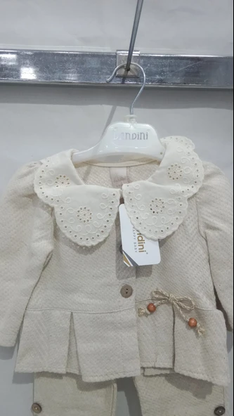 uğurböceğiçocuk Dantel Yaka Bebek Takım 7265 - 2