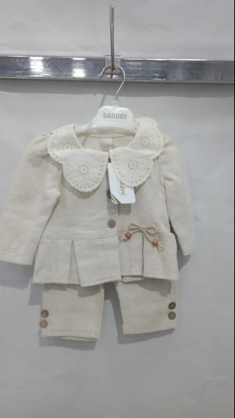 uğurböceğiçocuk Dantel Yaka Bebek Takım 7265