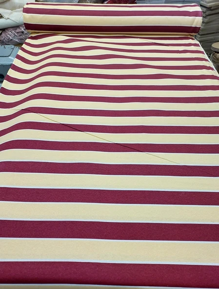 Balkon Perdesi Branda Kumaşı TOPTAN (En 240cm)-Bordo Krem