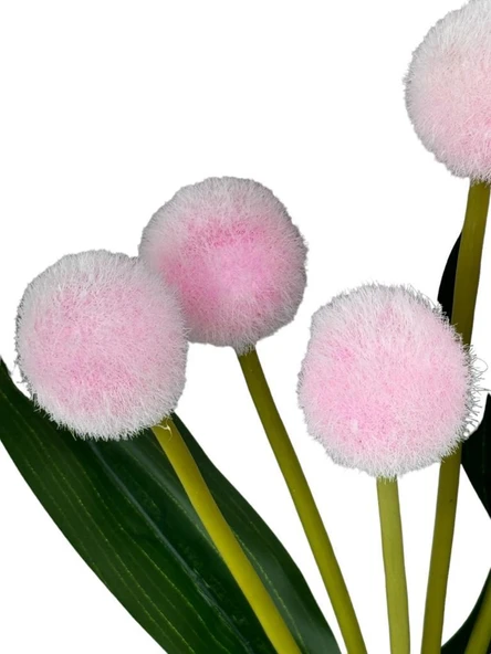 Nettenevime Yapay Çiçek Pembe Pompon Çiçeği Dekoratif Yapay Çiçek 30*20cm - 2
