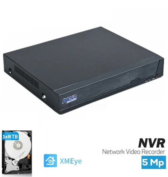 Avenir AV-NVR08 8Kanal Full HD Onvif 1080P NVR Kayıt Cihazı - 4