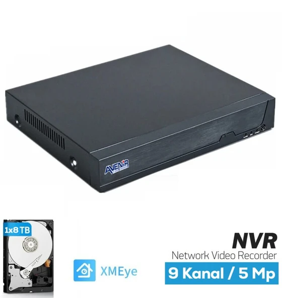 Avenir AV-NVR08 8Kanal Full HD Onvif 1080P NVR Kayıt Cihazı - 3