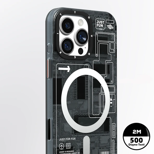 Apple iPhone 16 Pro Kılıf M-safe Şarj Özellikli Kamera Denetim Butonlu Youngkit Technology Serisi Kapak - 8