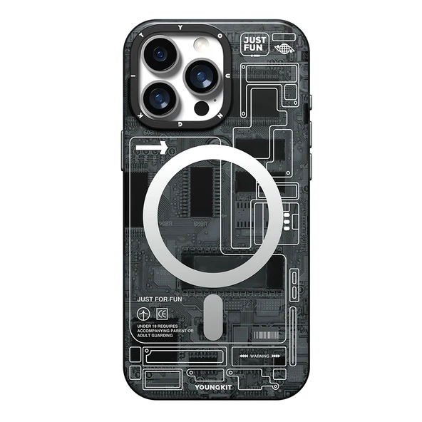 Apple iPhone 16 Pro Kılıf M-safe Şarj Özellikli Kamera Denetim Butonlu Youngkit Technology Serisi Kapak - Resim 6