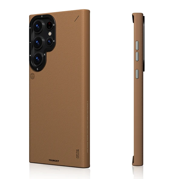 Galaxy S23 Ultra Kılıf M-safe Şarj Özellikli Basit Mat Deri Desenli Youngkit Tech Fashion Serisi Kapak - Resim 5