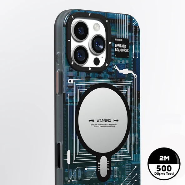 Apple iPhone 16 Pro Kılıf M-safe Şarj Özellikli Kamera Denetim Butonlu Youngkit Technology Serisi Kapak - 12