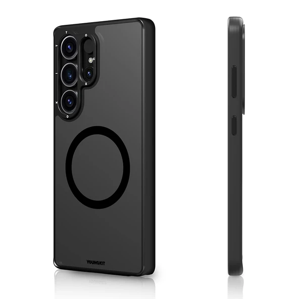 Galaxy S25 Ultra Kılıf M-safe Şarj Özellikli Cam Arka Yüzey TPU Youngkit Gemstone Serisi Kapak - 6