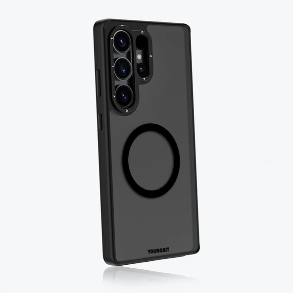 Galaxy S25 Ultra Kılıf M-safe Şarj Özellikli Cam Arka Yüzey TPU Youngkit Gemstone Serisi Kapak - 5