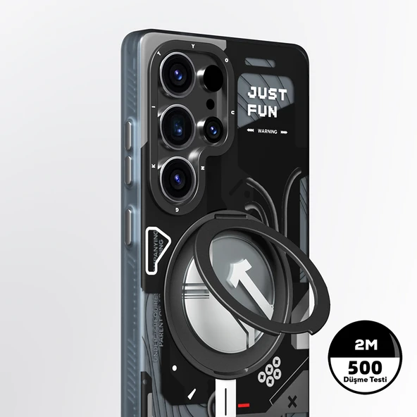 Galaxy S25 Ultra Kılıf M-safe Şarj Özellikli Youngkit 360° Standlı Starship Serisi Kapak - Resim 10