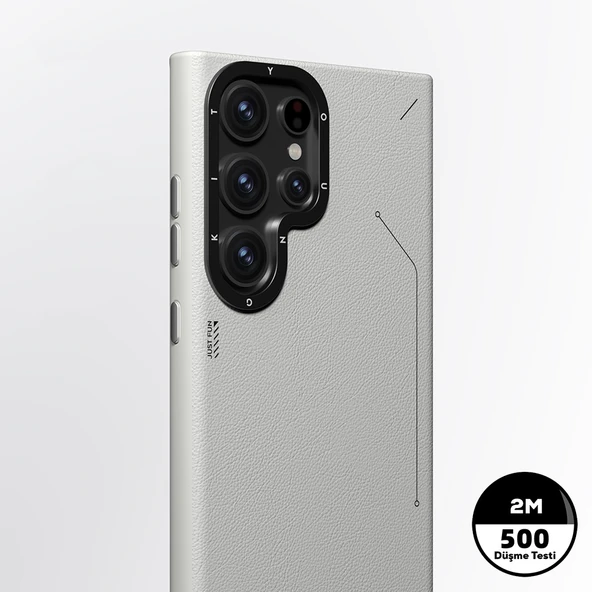 Galaxy S23 Ultra Kılıf M-safe Şarj Özellikli Basit Mat Deri Desenli Youngkit Tech Fashion Serisi Kapak - Resim 12