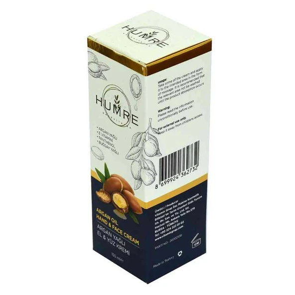 Humre Argan Yağlı E Vitaminli El ve Yüz Kremi 150 ML - 3