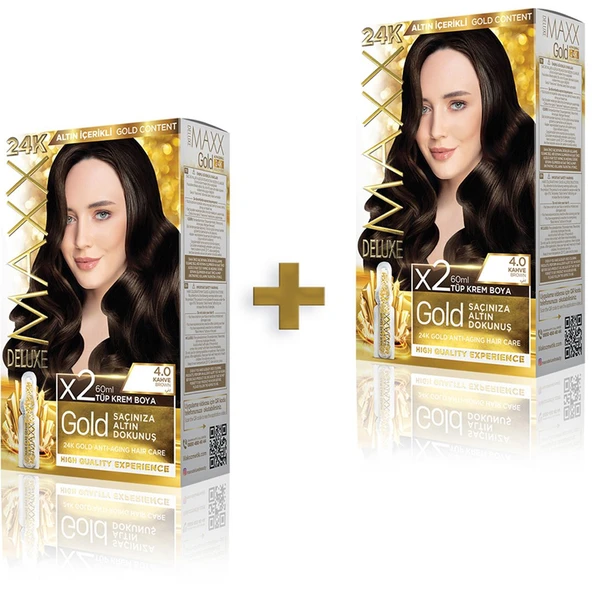 MAXX DELUXE GOLDEN BEAUTY 4 0 Kahve Set Boya 2 li Kutu