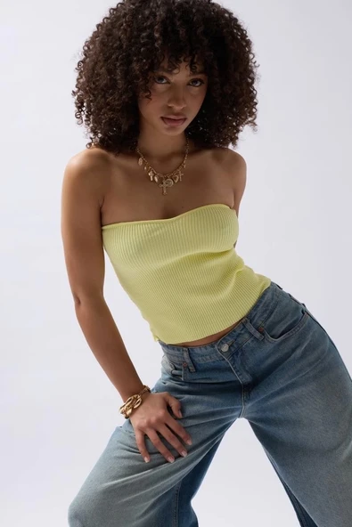 Straplez Dokulu Crop - 4