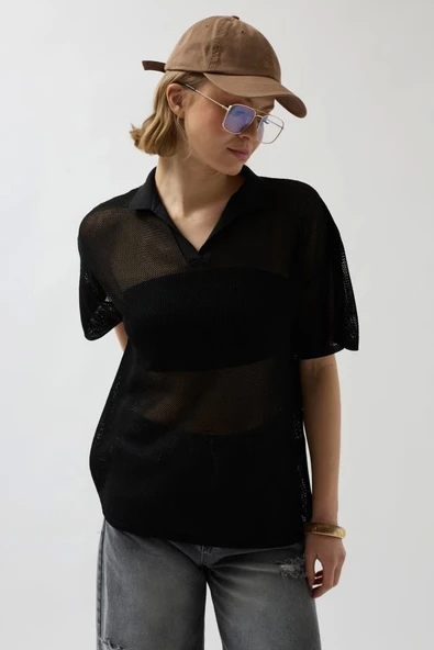 Polo Yaka TransparanT-Shirt - 1