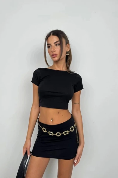 Yarım Kol Basic T-Shirt - Resim 2