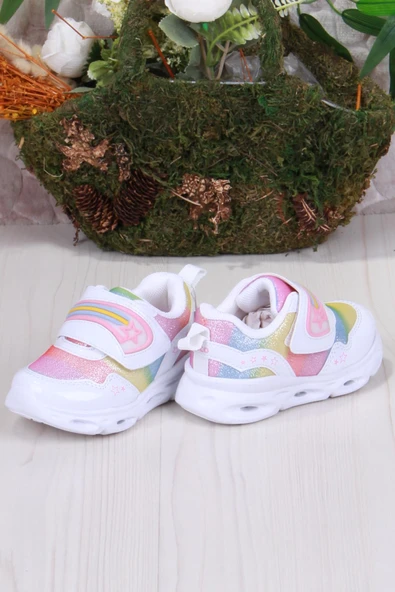 Vicco 346.B23Y.181 Beyaz Kita Işıklı Kız Çocuk Ayakkabı - Resim 4