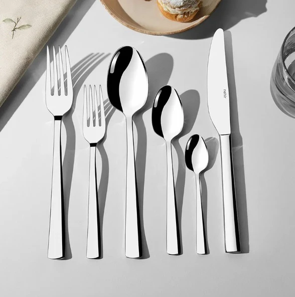 Nehir Deniz Sade 12 Kişilik 72 Parça Kutulu Çatal Kaşık Bıçak Takımı