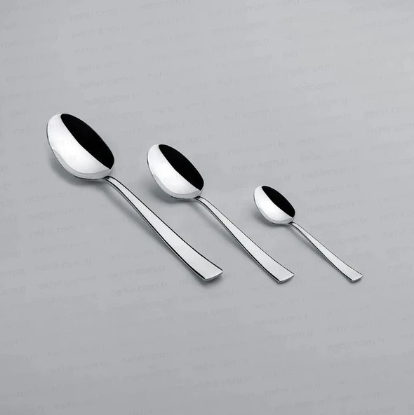 Nehir Deniz Sade 12 Kişilik 72 Parça Kutulu Çatal Kaşık Bıçak Takımı - 5