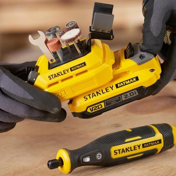 Stanley Akülü Mini Taşlama ve Gravür El Motoru (Akü Hariç) SFMCE030B-XJ - 5