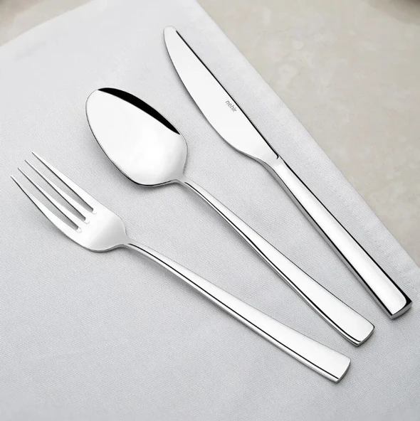 Nehir Deniz Sade 12 Kişilik 72 Parça Kutulu Çatal Kaşık Bıçak Takımı - 4