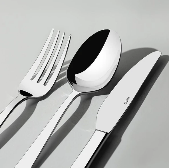 Nehir Deniz Sade 12 Kişilik 72 Parça Kutulu Çatal Kaşık Bıçak Takımı - 2