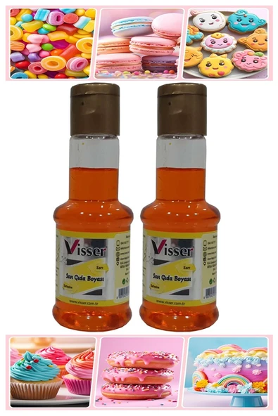 Gıda Boyası Sıvı 50 ml 2 Adet Su Bazlı Likit Renkli Sıvı Gıda Boyası Pasta Hamur Boyası Kek Fonda Yüksek Konsantre - 5