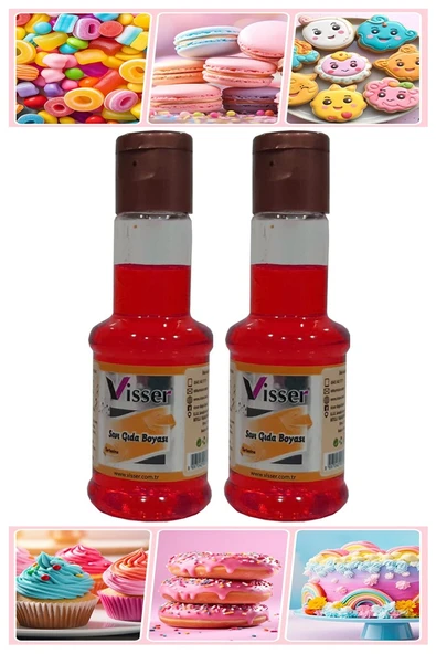 Gıda Boyası Sıvı 50 ml 2 Adet Su Bazlı Likit Renkli Sıvı Gıda Boyası Pasta Hamur Boyası Kek Fonda Yüksek Konsantre - 6