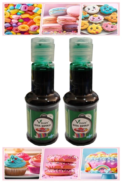 Gıda Boyası Sıvı 50 ml 2 Adet Su Bazlı Likit Renkli Sıvı Gıda Boyası Pasta Hamur Boyası Kek Fonda Yüksek Konsantre - 7