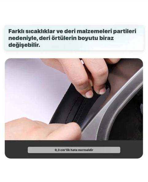 Vw Golf 7-7.5 Ve Caddy Araca Özel Dikmeli Direksiyon Kılıfı - 2