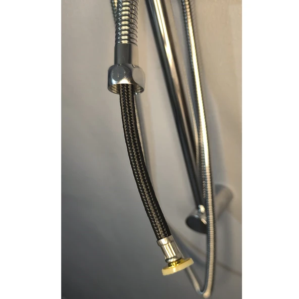 1. Kalite Spiral Duş Hortumu  3 Katmanlı Dayanıklı Tasarım Pirinç Somunlu - 3