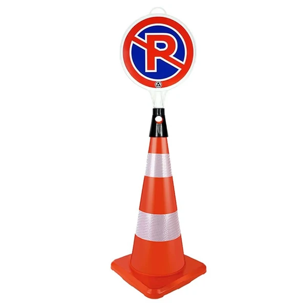 Trafik Yol Konisi Reflektifli 75cm İşyeri Otopark Dükkan PVC Kırılmaz Esnek Trafik Dubası Delinatör - 5