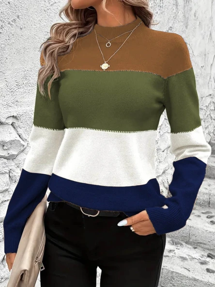 Lucky Life Kadın Uzun Kollu Yarı Balıkçı Yaka Triko Kazak - 2