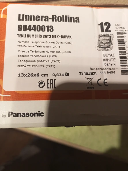 Linnera-Rollina  90440013  TEKLİ NÜMERİS CAT3 MEK+KAPAK+çerçeve beyaz - 3