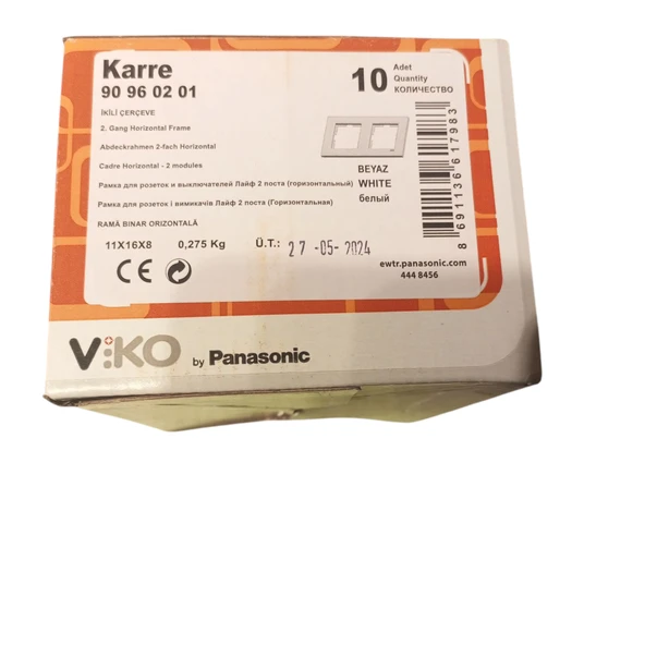 Karre  90 96 02 01  İKİLİ ÇERÇEVE  2. Çete Yatay Çerçeve beyaz - 2